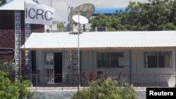 An International Committee of the Red Cross (ICRC) flag flutters in their compound in Madina District of Mogadishu, Somalia, May 3, 2018..