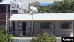 An International Committee of the Red Cross (ICRC) flag flutters in their compound in Madina District of Mogadishu, Somalia, May 3, 2018..