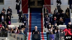 Presidenti Joe Biden mban fjalimin pasi bëri betimin si Presidenti i 46-të i Shteteve të Bashkuara (Jan. 20, 2021)