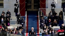 U.S. President Joe Biden delivers his inauguration speech after being sworn in as the 46th U.S. President, at the U.S. Capitol in Washington, Jan. 20, 2021.