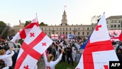 Сторонники грузинской оппозиции: протестная акция в центре Тбилиси (архивное фото) 