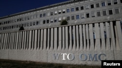 FILE - A view of the World Trade Organization (WTO) headquarters in Geneva, Switzerland.