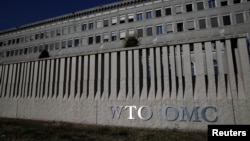 FILE - A view of the World Trade Organization (WTO) headquarters in Geneva, Switzerland.