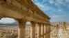 An aerial view shows sections of the columns in the ancient city of Palmyra, Syria, Jan. 25, 2025.