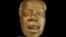 La máscara de Louis Armstrong se exhíbe en el museo que lleva su nombre en Queens, Nueva York.