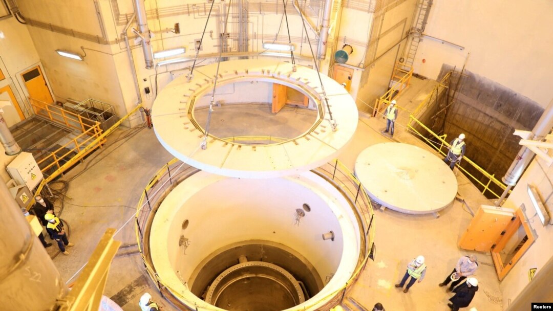 FILE - The nuclear water reactor of Arak, south of Tehran, Iran, is seen in a handout picture released by Iran's Atomic Energy Organization.