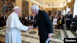 Pope Francis meets with members of the American Jewish Committee at the Vatican, March 8, 2019.