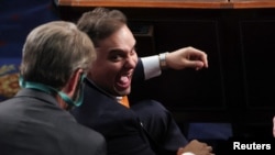 Republican Representative George Santos in the audience during the State of the Union address on Capitol Hill, Washington, on February 7, 2023.