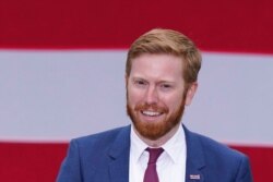 FILE - Peter Meijer, then a Michigan congressional candidate, speaks at a campaign rally, Oct. 14, 2020, in Grand Rapids, Mich.