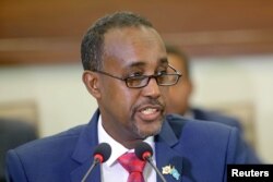 FILE - Somalia's Prime Minister Mohamed Hussein Roble