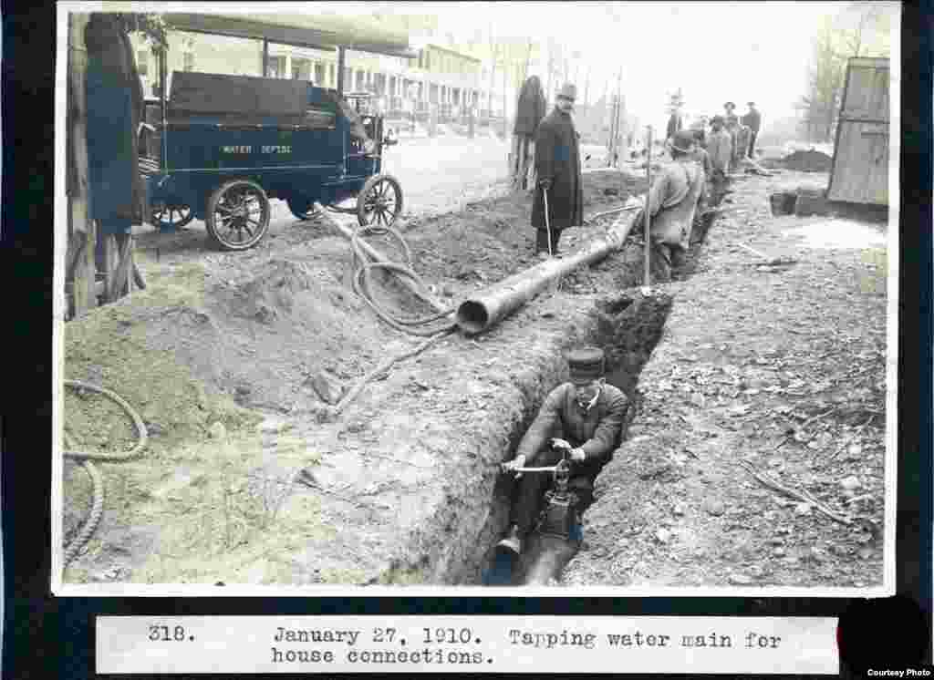The system of pipes, valves and pumping stations that distributes water to more than two million people in Washington, DC and suburban communities is aging like this one installed in 1910. (Credit: DC Water)