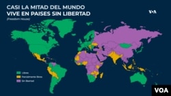 Mapa de libertad global 2024 de Freedom House.