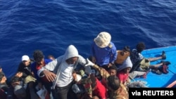 Abimukira batabawe ku nkengera za Libiya kw'italiki 18/10/2019.