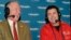 FILE - Papa John's founder John Schnatter, right, and former football star Archie Manning talk on NFL Radio Row during Super Bowl Week on Jan. 30, 2014, in New York.