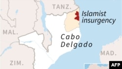 Moçambique, mapa mostrando Cabo Delgado