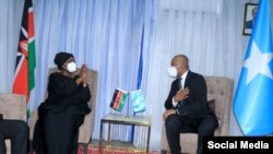 A photo of the bilateral meeting as tweeted by Somalia's Ministry of Foreign Affairs (@MofaSomalia)