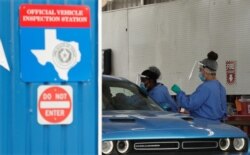 COVID-19 antibody testing and diagnostic testing are administered at a converted vehicle inspection station, in San Antonio, July 7, 2020.