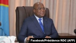 Président Félix Tshisekedi azali kokamba likita lya mbala 49 lya mbulamatari na visioconférence na Kinshasa, 18 septembre 2020. (Facebook/Présidence RDC)