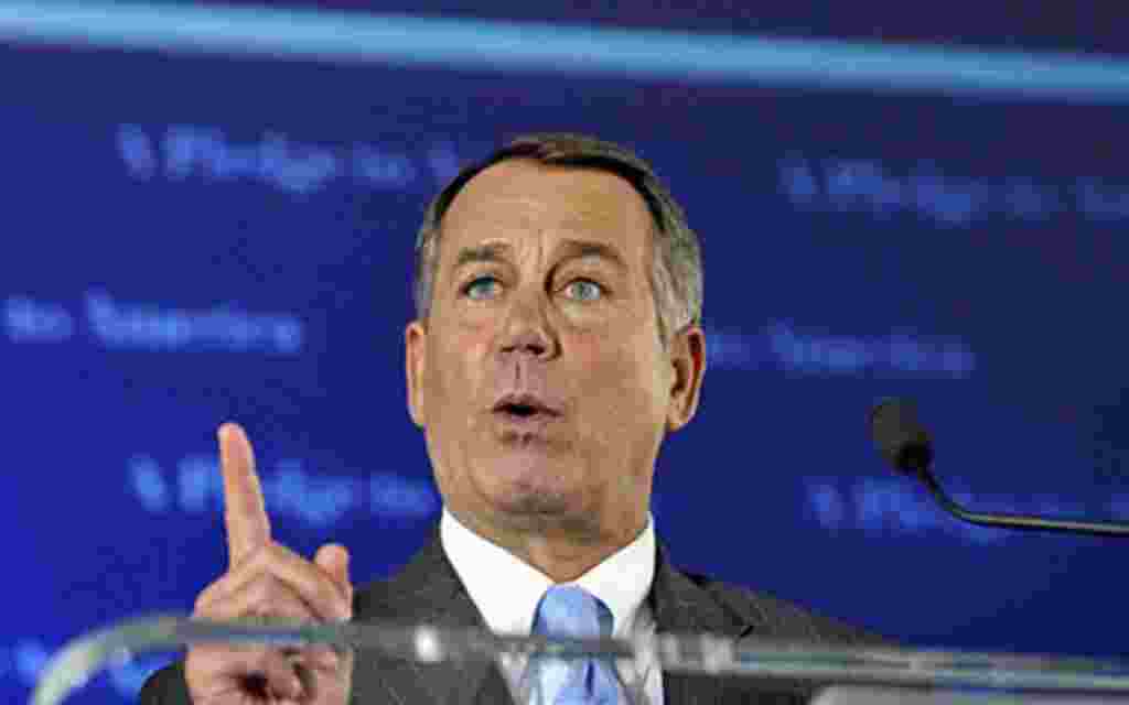 House Republican leader John Boehner celebrates the GOP's victory that changes the balance of power in Congress and will likely elevate him to speaker of the House, 02 Nov 2010