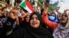 FILE - Sudanese women demonstrate in support of a civilian body to lead the transition to democracy, in Khartoum, April 12, 2019. Women say they were key forces in the Sudanese revolution and now deserve government leadership posts.