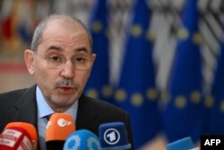 FILE - Jordan's Minister of Foreign Affairs Ayman Safadi speaks at a Foreign Affairs Council meeting at the EU headquarters in Brussels on January 22, 2024.