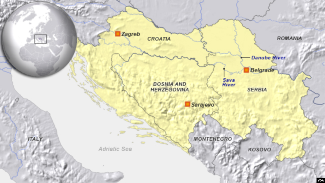 Bản đồ của Bosnia.