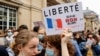 Demonstrators attend a protest against the new measures to fight the coronavirus disease outbreak, in Paris, France, July 17, 2021.