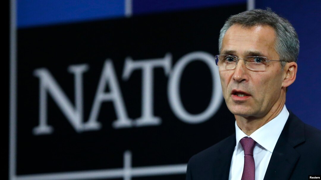 NATO Secretary General Jens Stoltenberg speaks at the alliance's headquarters during a NATO foreign ministers meeting in Brussels December 2, 2014.