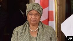 La présidente du Libéria, Ellen Johnson Sirleaf, lors d'une réunion à Abuja, Nigeria, le 9 janvier 2017.