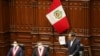 Peru's President Martin Vizcarra addresses Congress as lawmakers were set to vote over whether to oust Vizcarra after impeachment proceedings were launched last week, in Lima, Peru, Sept. 18, 2020. 