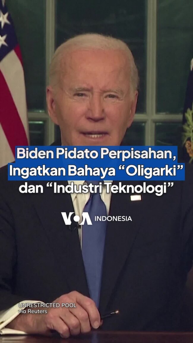 Biden Pidato Perpisahan, Peringatkan Bahaya "Oligarki" dan "Industri Teknologi"