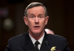 FILE - Navy Adm. William McRaven, commander, U.S. Special Operations Command, testifies on Capitol Hill in Washington, March 5, 2013.