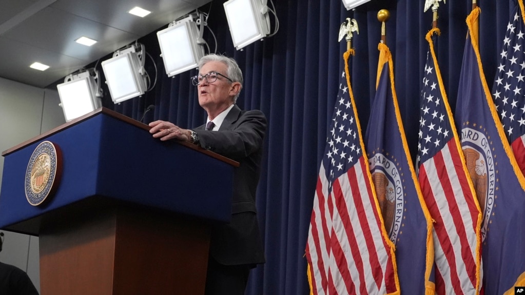 Gubernur bank sentral Amerika Federal Reserve Jerome Powell memberi keterangan pers setelah pertemuan Komite Pasar Terbuka Federal di Washington, Rabu, 29 Januari 2025. (Foto: Jacquelyn Martin/AP Photo)