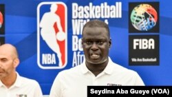 Amadou Gallo Fall lors de la 17e édition du camp de la NBA, à Dakar, Sénégal, le 28 juillet 2019. (VOA/Seydina Aba Gueye)