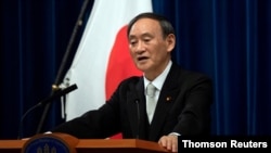 PM Jepang Yoshihide Suga dalam konferensi pers di Tokyo, Jepang. (Foto: dok).