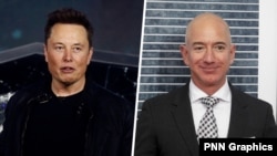 CEO Tesla Elon Musk dan pendiri Amazon Jeff Bezos, menduduki peringkat pertama dan ketiga daftar orang terkaya di dunia (foto: ilustrasi). 