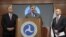 Boeing Commercial Airplanes President Ray Conner, center, flanked by Transportation Secretary Ray LaHood, left and Federal Aviation Administrator (FAA) Michael Huerta, speaks during a news conference in Washington, January 11, 2013.