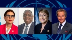 From Left: U.N. Trade Chief Rebeca Grynspan, Senegal’s former President Macky Sall, Former Chilean President Michelle Bachelet, and IAEA Director General Rafael Grossi