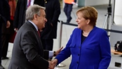 Almaniya kansleri Angela Merkel və BMT-nin baş katibi Antonio Quterreş
