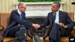 Barack Obama se entrevistó en la Casa Blanca con el primer ministro de Ucrania, Arseniy Yatsenyuk.