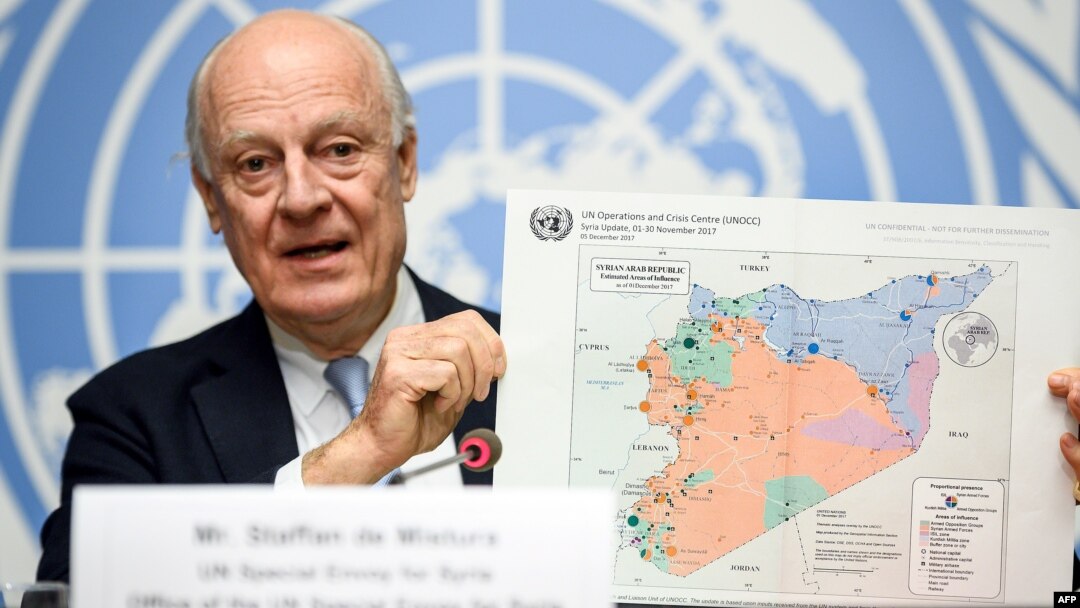 Utusan PBB untuk Suriah, Staffan de Mistura berbicara di Jenewa, Swiss (foto: dok). 