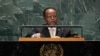 Taye Atske Sélassié à la tribune de l'ONU lorsqu'il était encore ministre des Affaires étrangères de l'Éthiopie.