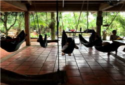 Vietnamese are increasingly offering different types of tourism experiences, like this restaurant with hammocks at Tri An Lake, outside Ho Chi Minh City.(Photo: Ha Nguyen / VOA)