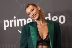 Model Bella Hadid poses on the red carpet of Rihanna's new Savage X Fenty collection show for New York Fashion Week at the Barclays Center in New York, Sept. 10, 2019.