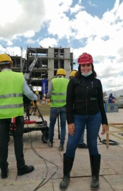 Verónica Vielma recuerda la grabación de un episodio de Masterchef Ecuador en una construcción. Foto cortesía.