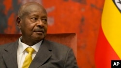 FILE - Uganda's President Yoweri Museveni in Belgrade, Serbia, on July 30, 2023. On September 23, 2023, he said that airstrikes against rebels with ties to the Islamic State in eastern Congo had killed “a lot” of the militants, possibly including a notorious bomb maker.