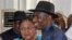 President Goodluck Jonathan and Dame Patience Jonathan wait for him to collect a certificate of return as the next President, April 2011.