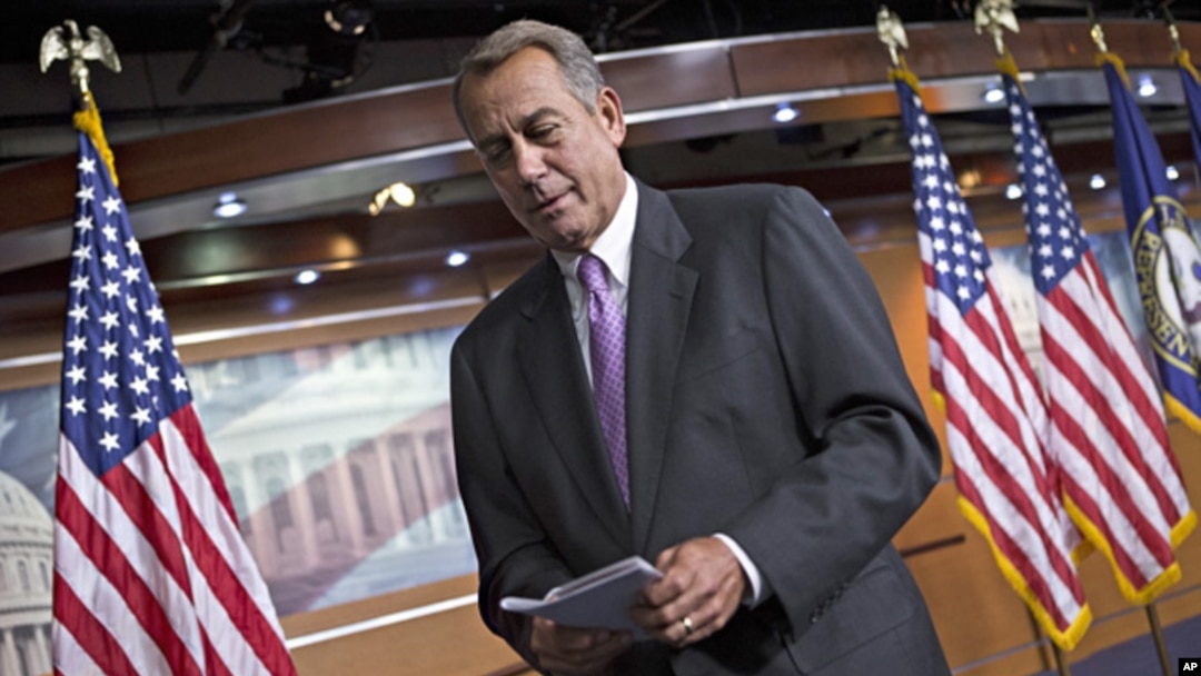 Speaker of the House John Boehner after meeting with reporters as Congress prepares to shut down until after the elections in November, Sept. 21, 2012.