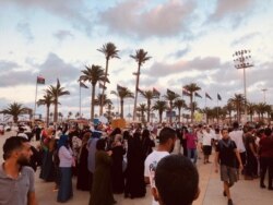 Sunday's rally was the first of its kind in more than five years in Tripoli, Libya, on Aug. 23, 2020. (Salaheddin Almorjini/VOA)