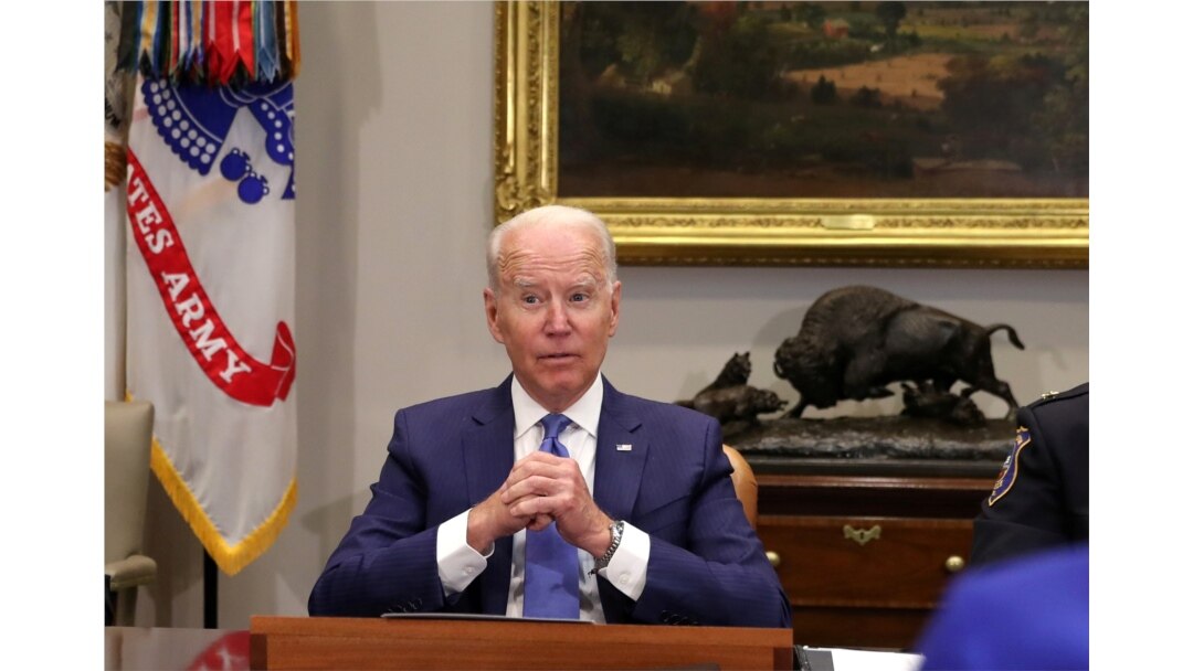 U.S. President Joe Biden speaks during a meeting at the White House in Washington, July 12, 2021.